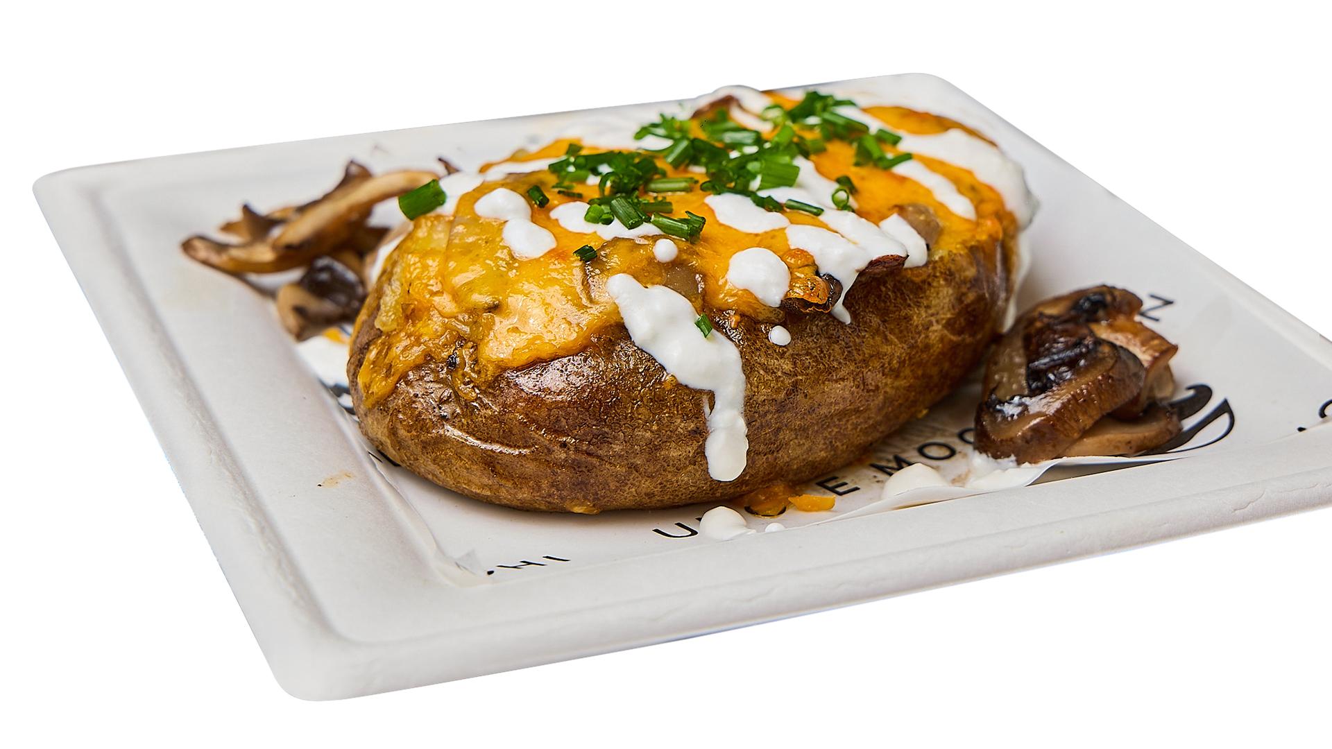 Mushroom Cheddar Double Baked Potato
